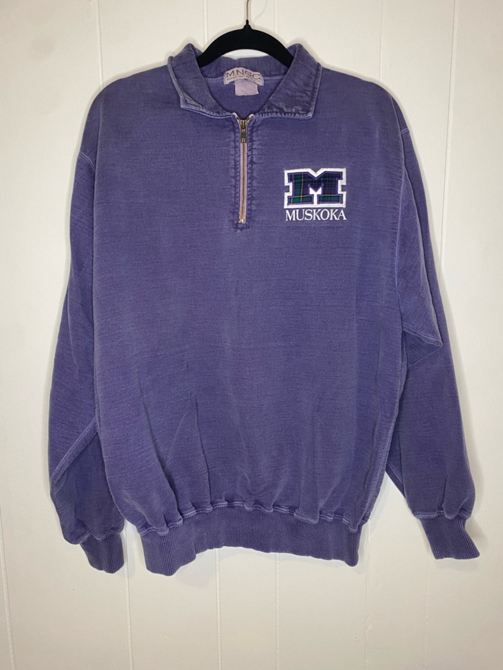Purple Quarter-Zip Men's Sweater